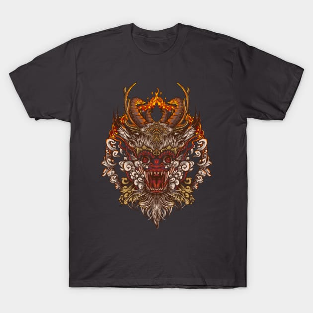 traditional asian masks / superstitious creatures / mythical creatures T-Shirt by gambar_corek